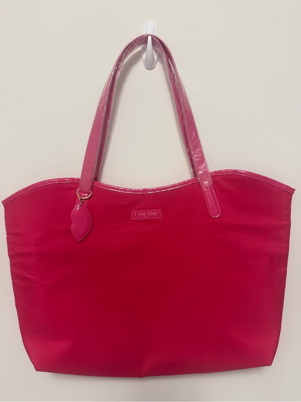 Lancôme Pink Nylon Tote Bag Large Shoulder Bag Lightweight Travel Beach